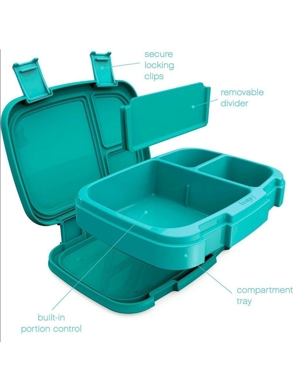 Bentgo 4 Compartment Lunch Box Portion Controlled Meals for Teens Adults Kids - Picture 3 of 15
